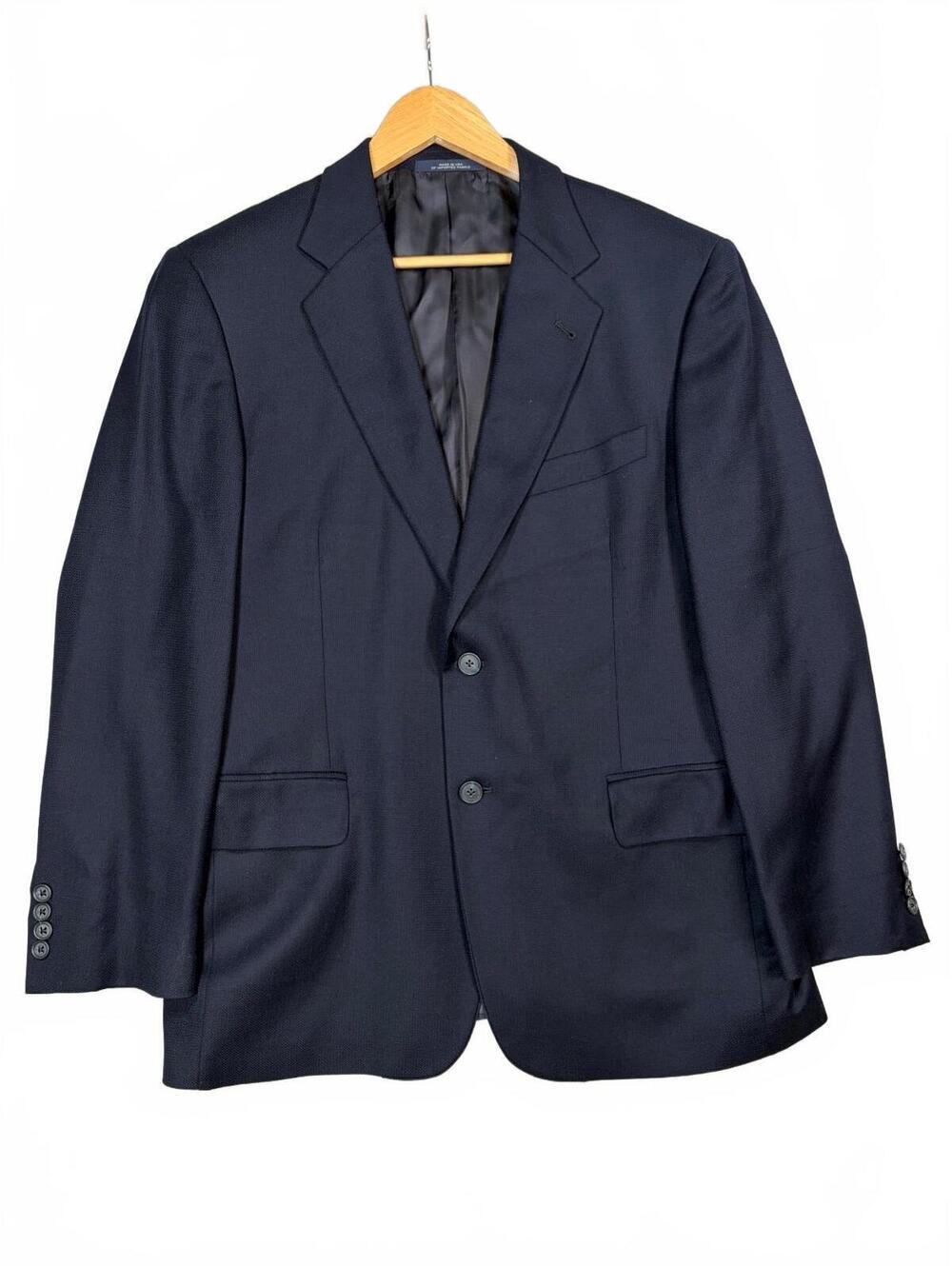 Joseph Abboud Navy Blue Sport Coat Jacket 100% Super 120's Wool Blazer Size 42S